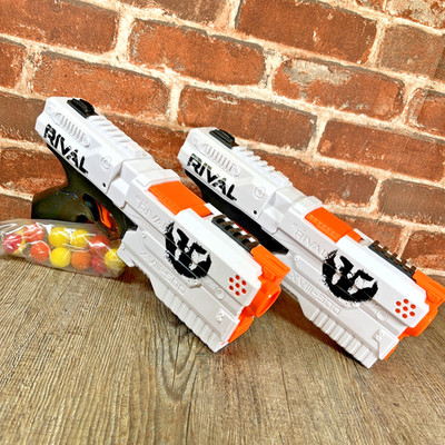 Nerf Rival XVIII-500 Lot of 2 Blasters White Tested Works w/ Ammo