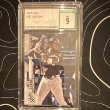 Topps 2020 Luis Robert #392 Rookie CSG 9 Mint Chicago White Sox Baseball