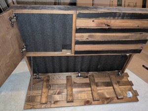 Handmade Wooden American Flag with Hidden Compartments, Black / Natural Color