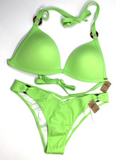 NWT Victoria  s Secret PINK Neon Green Bikini Set L Top / M Bottom
