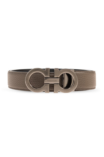 FERRAGAMO Gray Double Adjustable Reversible Belt New & Authentic