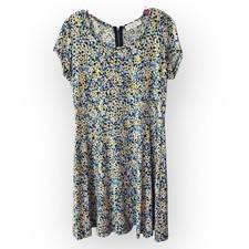 Michael Kors Dress L Floral Print Short Sleeve Knee Length Casual Career