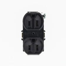Leviton RESIDENTIAL Black Duplex Receptacle Outlet 5-15 15A 125V 5248-E NO STRAP
