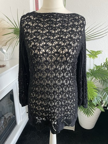Häkel Pullover Schwarz Größe L Laura Torelli - Bild 1 von 3