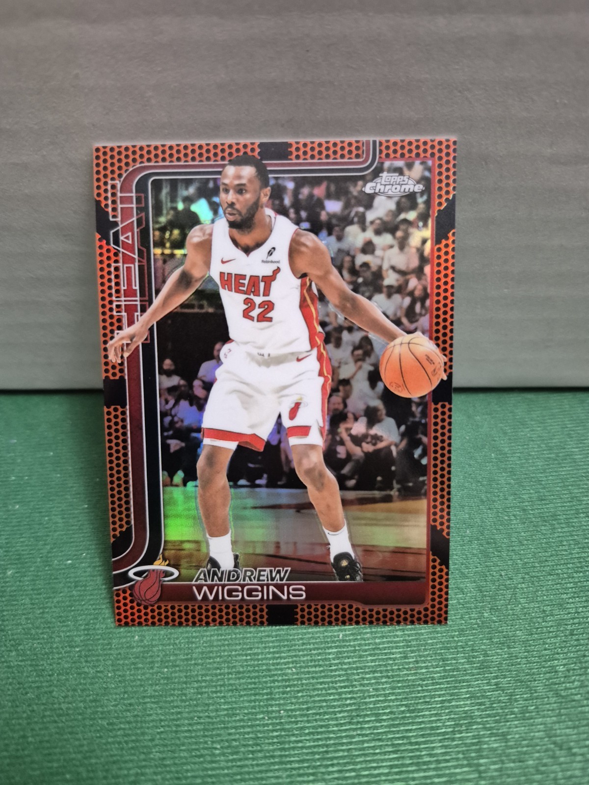 2025 Topps Chrome Andrew Wiggins Basketball Border Refractor #180 Heat