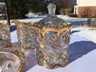 EAPG Butter Creamer Spooner Covered Sugar Gold trim Northwood  Dugan S-Repeat — photo 3