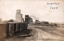 Yorkton Saskatchewan Canada Train Depot RPPC Photo Postcard COPY