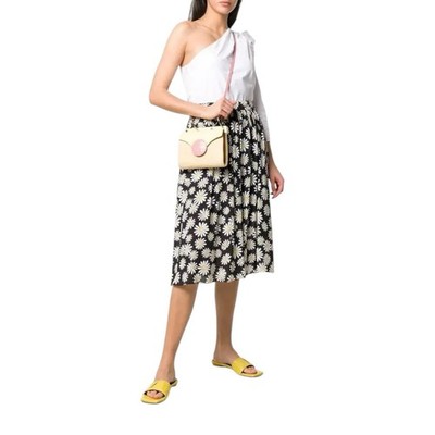 Boutique Moschino Daisy Print High Waisted Midi Skirt Women s Size 8 EUC