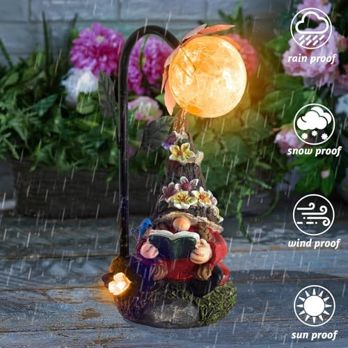 Gartenzwerge Statue Deko, mit buntem Farbverlauf Solar LED Lichter Dekoration - Bild 2 von 7