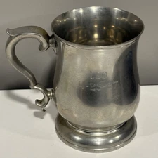 Vtg Williamsburg Stieff Pewter Beer Stein 1987 Tankard Mug Inscribed CW55-28 1I4