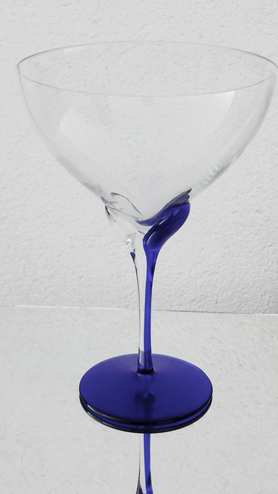 Cuenco La Vida Vintage Cáliz de Cristal Caramelo Tallo Tulipán, Azul 80s