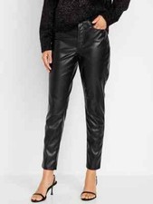 Old Navy High Waisted OG Straight Faux Leather Ankle Pant- 6P-NWT- Black