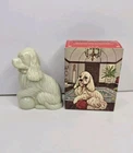 Vintage 1974 Avon Lady Spaniel Moonwind Cologne Milk Glass 1.5 Fl Oz FULL Cocker