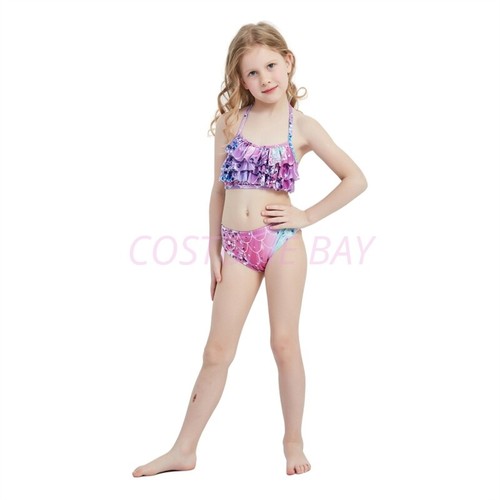 Kids Girls Mermaid Tail Swimming Costume Swimmable Monofin Swimwear Beachwear - Picture 57 of 113
