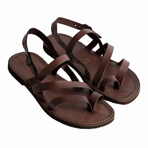Salentini LINEA 100% SALENTO® men's sandals in brown leather and leather