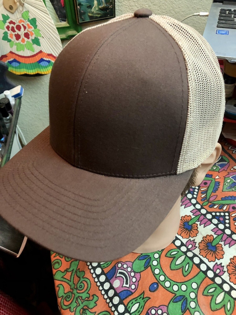 Pacific Headwear 104C Trucker Snapback Cap Brown And Beige Mesh