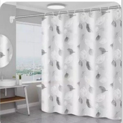 Sophisticated Opaque LEAF PRINTED shower curtain made of peva material - Picture 5 of 14