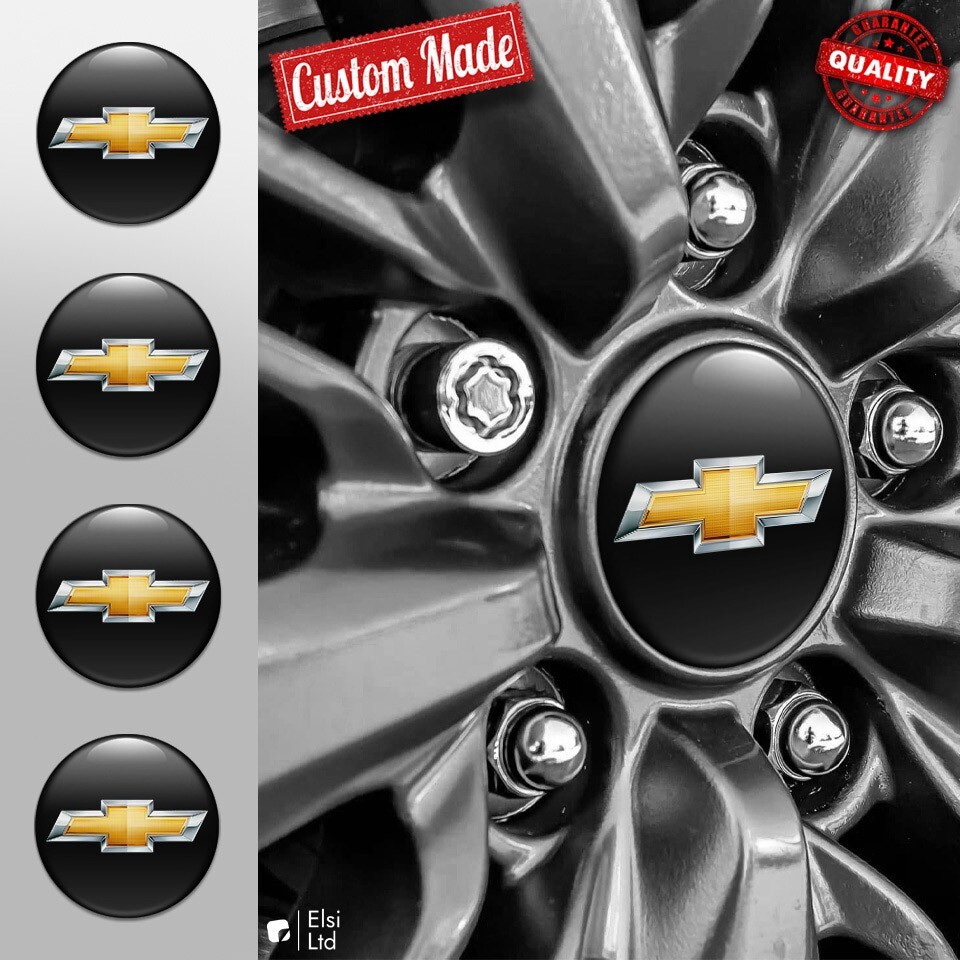 Chevrolet Wheel Cap Decals - 4pc Custom Rim Emblem Set