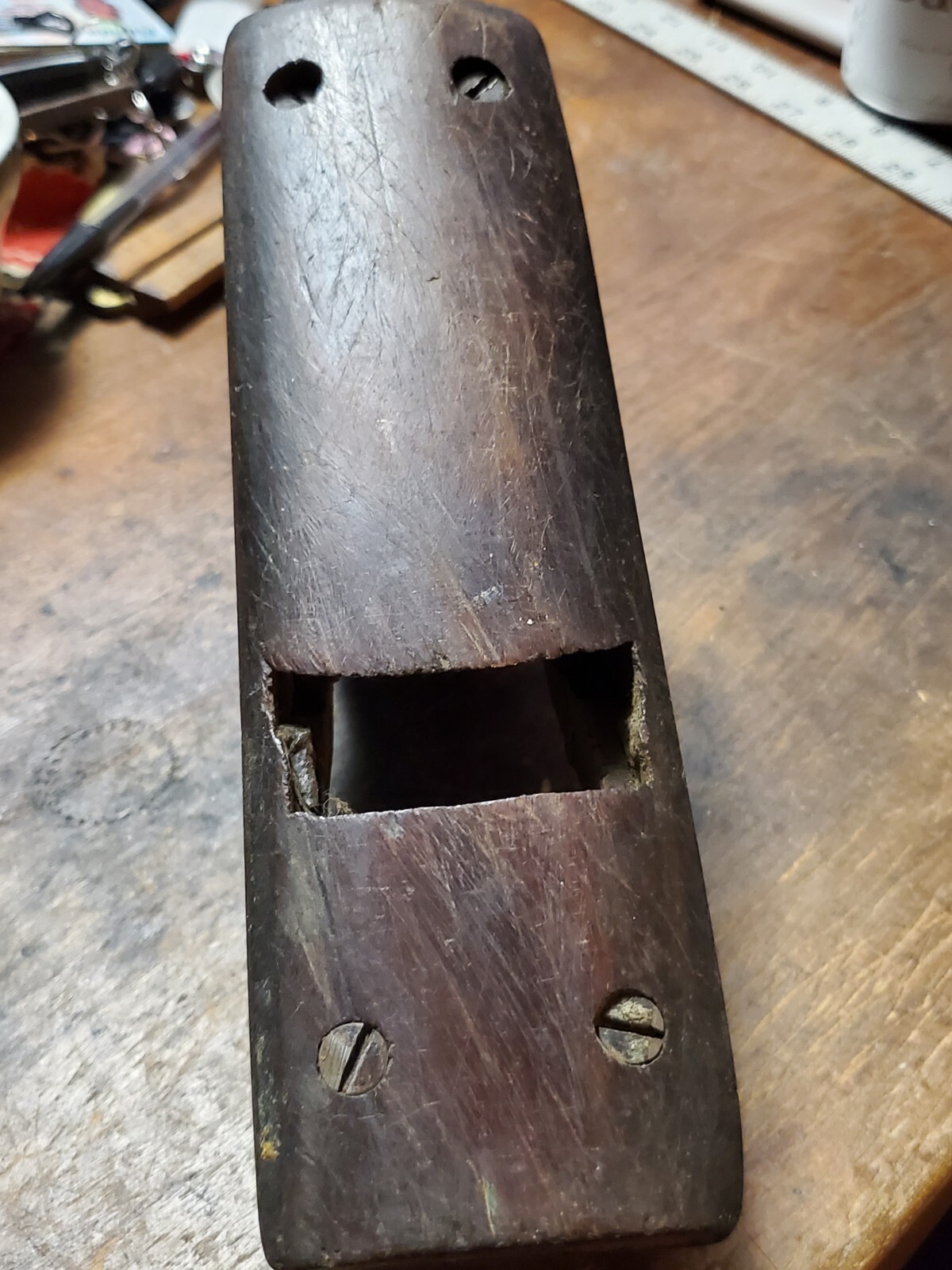 ANTIQUE VINTAGE WOOD HAND PLANE / LATHE TOOL 8" COFFIN SHAPED eBay