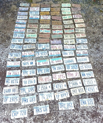 100 Illinois Roadkill License Plates Ranging from Years 1958 - UP