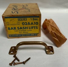 NEW Vtg IVES Cast Aluminum Plated Dull Bronze Drawer Pull Sash Lift Handle (A3)