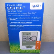 Orbit Easy Dial 57874 Dial 4-Station Indoor Sprinkler Control Timer Sealed New