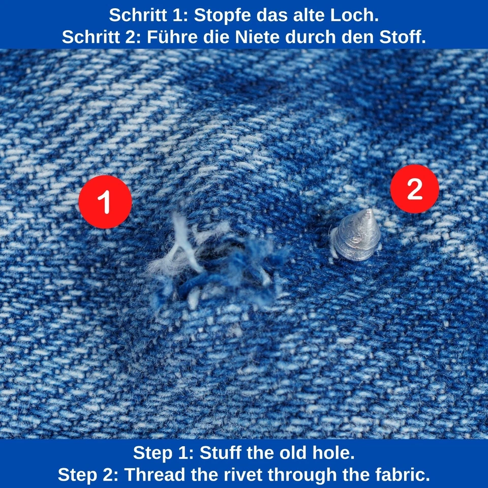 Hosen Ersatz Knöpfe 40 Pack Jeansknöpfe Set Ø 20 mm, Ø 17 mm, Ø 14 mm, Knopf Set - Bild 4 von 4