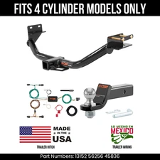 For 14-15 Kia Sorento Trailer Hitch 4 Pin Wiring 2" Ball Fit 4 Cyl. Curt 6K 2"