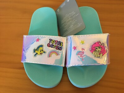 NWT Disney Store Ariel Slides Sandals Shoes Girls Little Mermaid