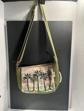 Paul Brent coastal life surf /sand Crossbody canvas hobo bag tropical palms