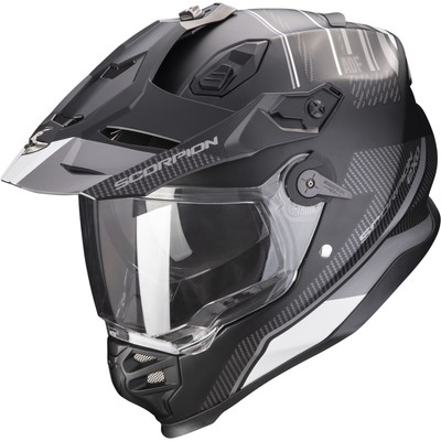 Motorrad Helm L - Scorpion ADF-9000 Air Desert - schwarz-silber matt