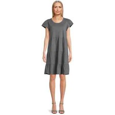 Time and Tru Women's Short Sleeve Knit Dress, Women's Knit Dress, Large (12/14)