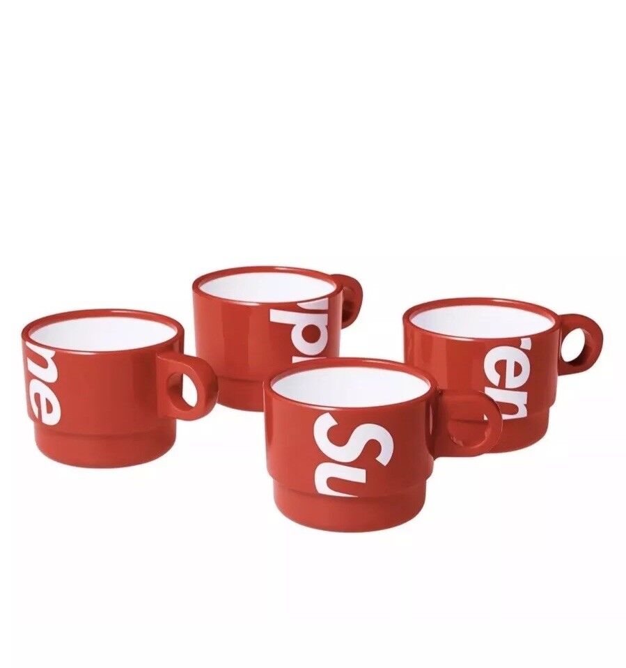 Supreme Stacking Cups Set of 4 Red SS18 LIMITED 100 Supreme Stacking Cups Set of 4 Red SS18 LIMITED 100