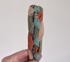 NEW Braided Headband Multi Color Rhinestone Ribbon