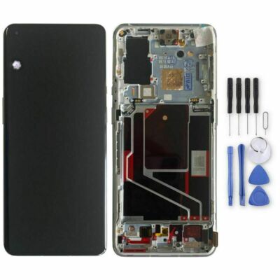 Für OnePlus 9 Pro Display Full LCD mit Rahmen Einheit Touch Ersatzteil Silber