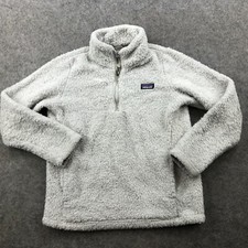 Patagonia Jacket Girls Large Gray Los Gatos Fleece 1/4 Zip Patch Youth