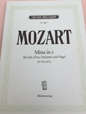   Noten: MOZART MISSA in C/ MISSA in C minor / Klavierauszug    Breitkopf KV 427