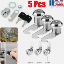 5Pcs 20/25/30mm Cam Lock Door Barrel Drawer Cabinet Cupboard Mail Box Locker US