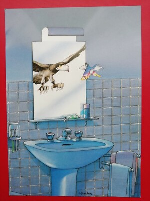  Postcard Illustrated by Roger BLACHON 1983 - Bird Eagle Bathroom