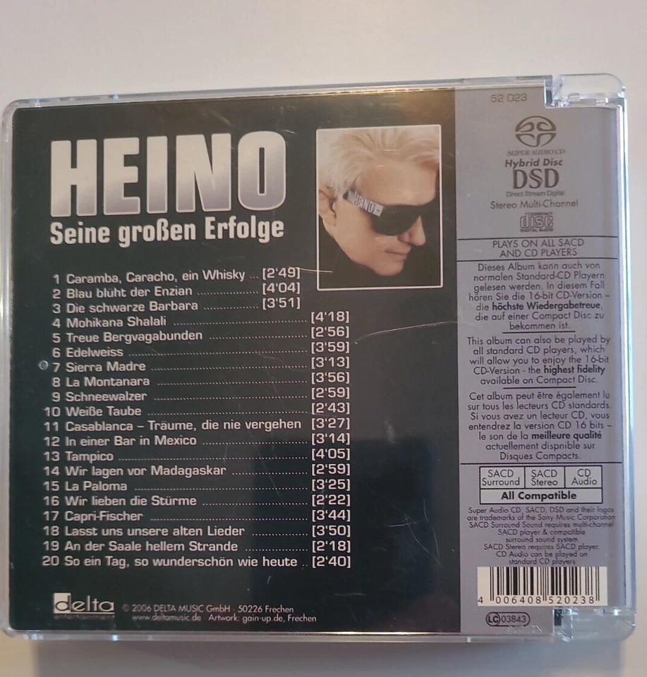 HEINO Seine Grossen Erfolge SACD Hybrid Multichannel Stereo Compilation Music CD Foto 2 de 4