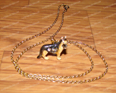Pedigree Collection GERMAN SHEPARD Necklace, Charm (3315N) Australian Crystals