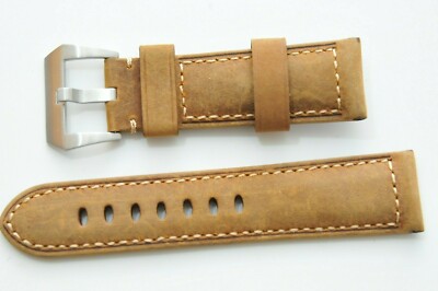 Premium 24mm Brown Leather Strap