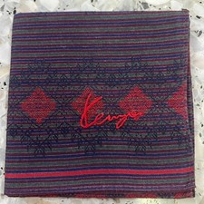 MAN HANKY BLUE RED GREEN STRIPED JAPAN VINTAGE COTTON POCKET ART SQUARE18  JP167