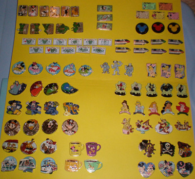 WDW Complete 94 Pin Set of 2007 Hidden Mickey Pins / Cast Lanyard