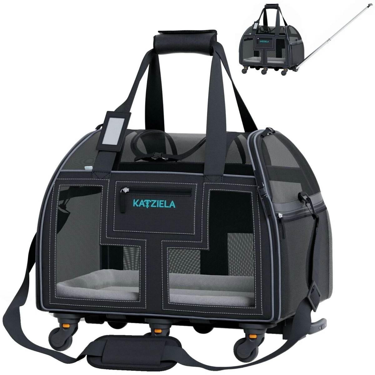 Katziela Luxury Lorry Pet Carrier with Removable Wheels and Handle