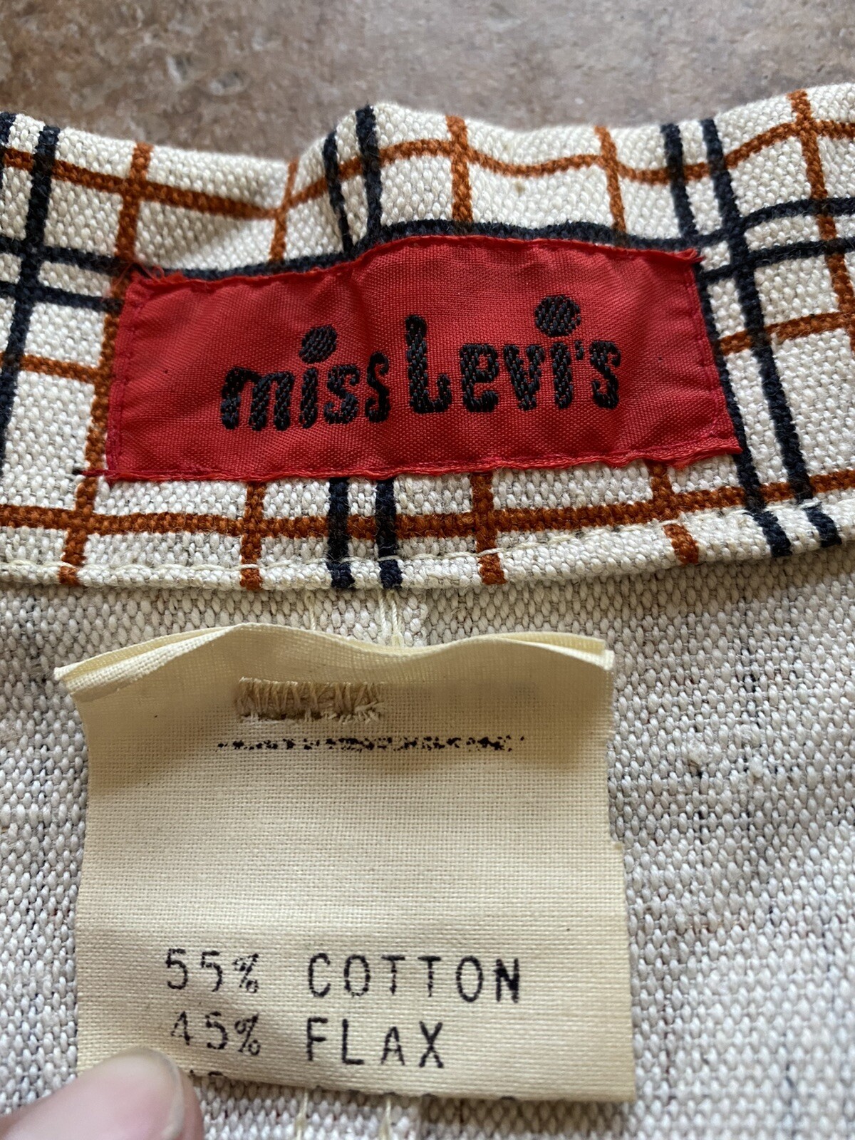 Vintage Miss Levis Big E Ladies Top Plaid Coat Jacket - Gem