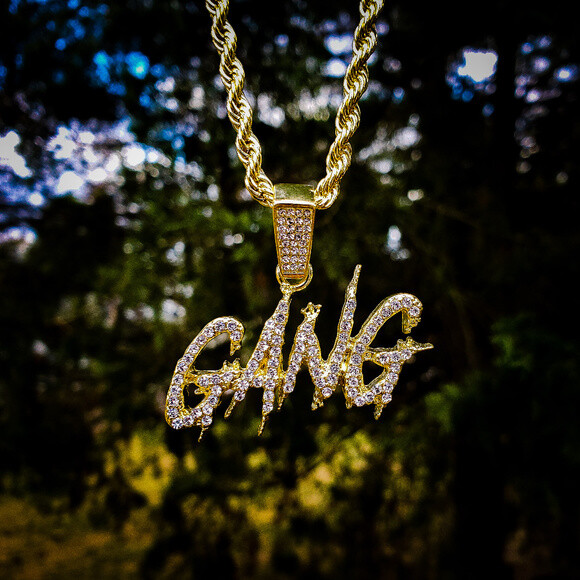 Hip Hop Gold Tone Iced Bling DRIPPIN Pendant 24 In Rope Chain - Foto 5