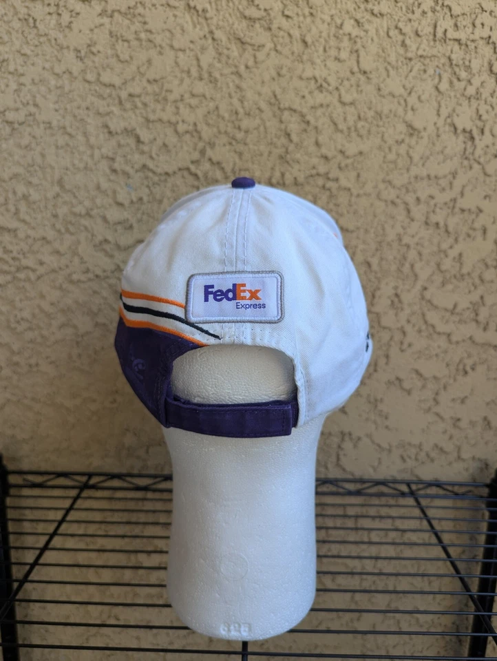 Sombrero De Colección Denny Hamlin #11 Blanco Persecución Auténtico Joe Gibbs Racing FedEx Foto 3 de 4