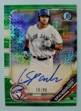 2019 Bowman Chrome Chad Spanberger Green Mojo Refractor Auto #BMA-CSP Card /99
