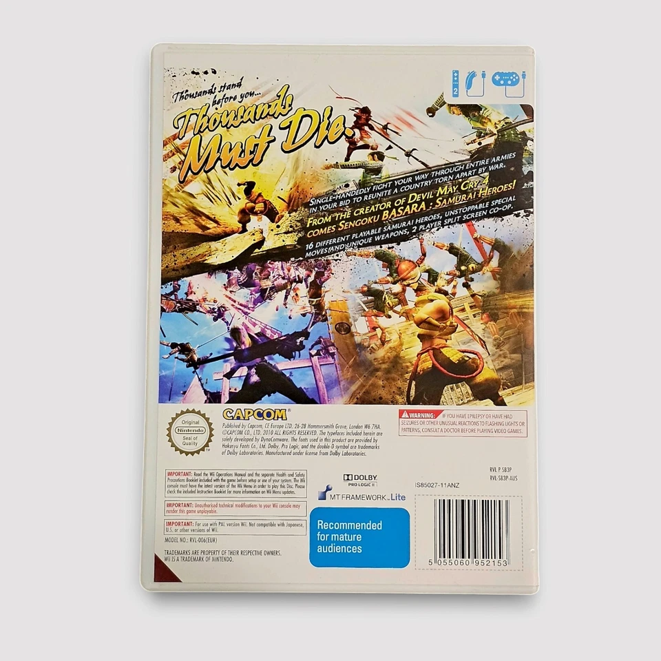 Sengoku Basara: Samurai Heroes Nintendo Wii PAL Game Wii U Compatible Free Post - Image 2 of 3